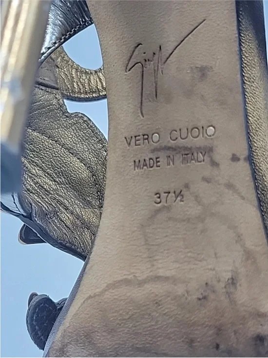 GUISEPPE ZANOTTI Intrigo Flame sandals heels shoes Gold 37,5 EU - Picture 4 of 10